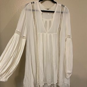 Free People | White Long Sleeve Tunic Top